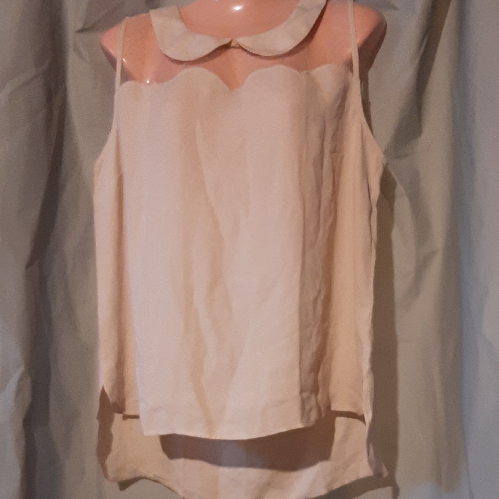 Elegant Cream Sleeveless Top